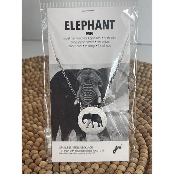 New JAECI Elephant Charm Stainless Steel Necklace Adjustable Elephant Lover Gift - Picture 1 of 6